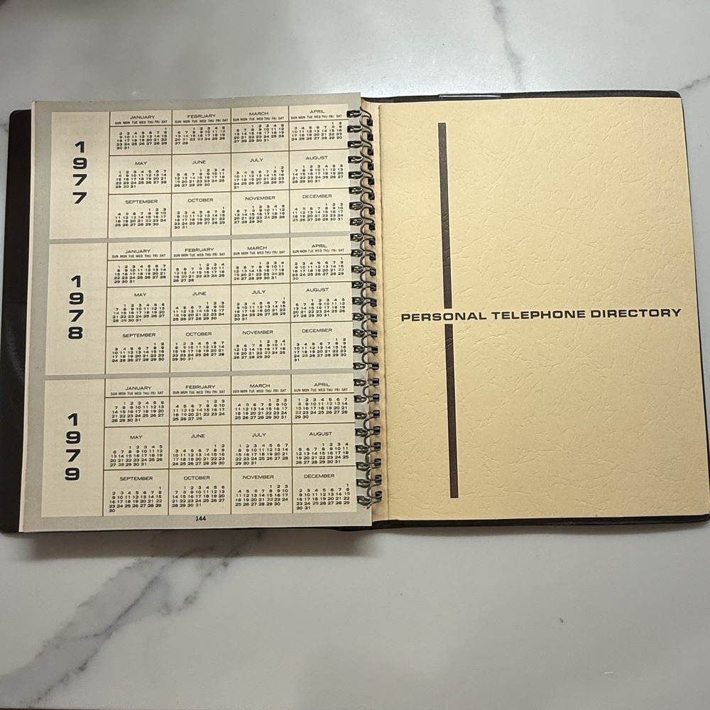 Vintage 1978 Desk Diary‎ Calendar– Embossed Faux Leather Cover – Birds & Wheat - Picture 10 of 13